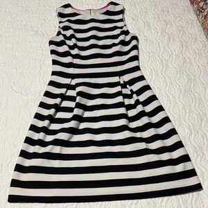 Black and White Striped Sleeveless Dress